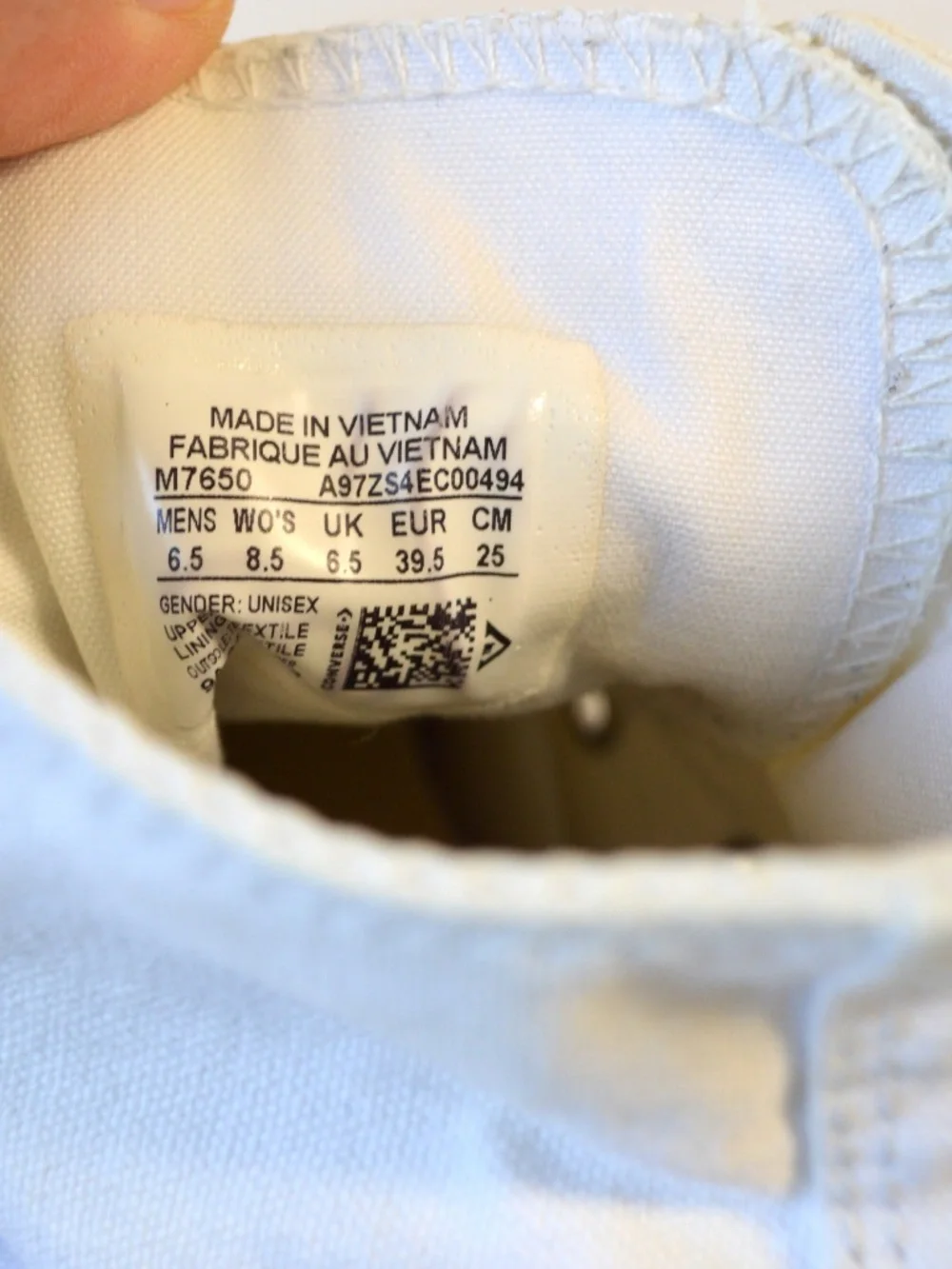 Converse All Stars white canvas chuck hi top woman size 8.5 sneaker shoes
